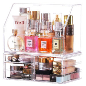 CQ Acrylic Cosmetic Display Case With Lid