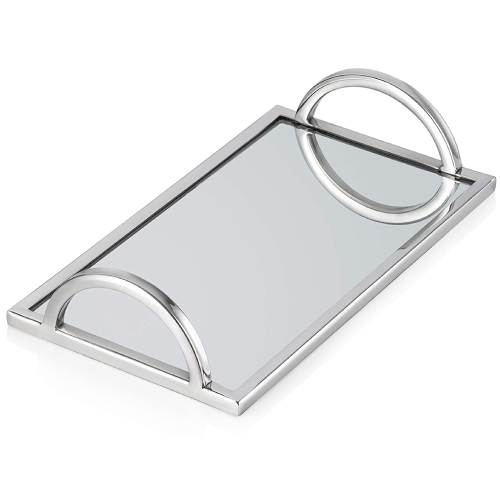 Le'raze Elegant Silver Mirror Tray